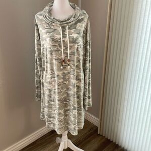 Hem & Thread ladies casual camo dress